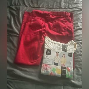 Bundle 2 pack new long sleeve tees and red pants